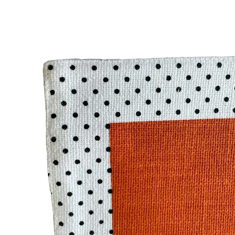 ISAAC MIZRAHI Halloween Ghost Placemats 13x19 Cotton White Orange Set of 4 New